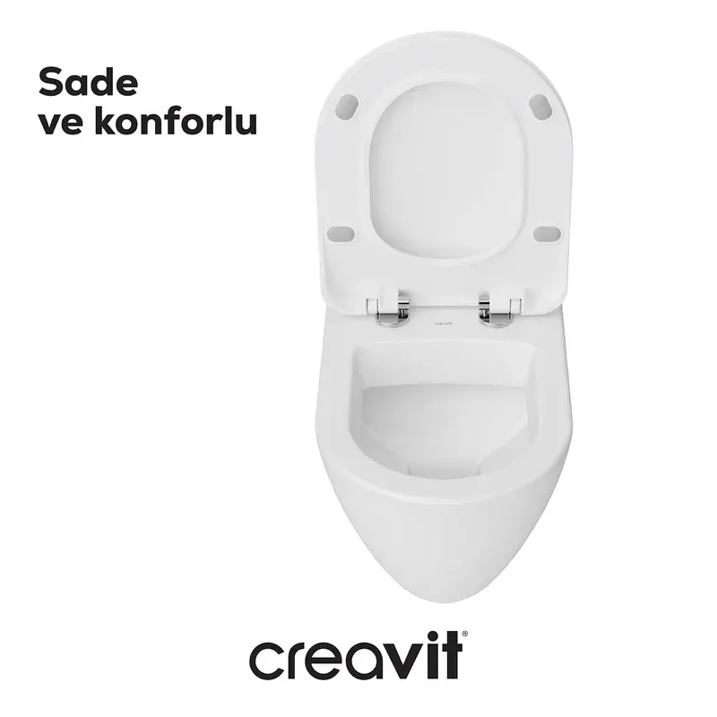 Creavit GR5001+GP8002+AC40P Terra Asma Klozet + Termoplast Kapak + Gri Kumanda Paneli + Gömme Rezervuar + Ara Kesme Valfi Set