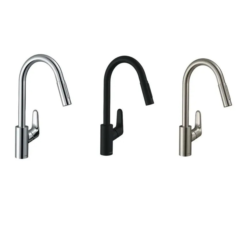 Hansgrohe Focus Eviye Bataryası 240 Spiralli Siyah