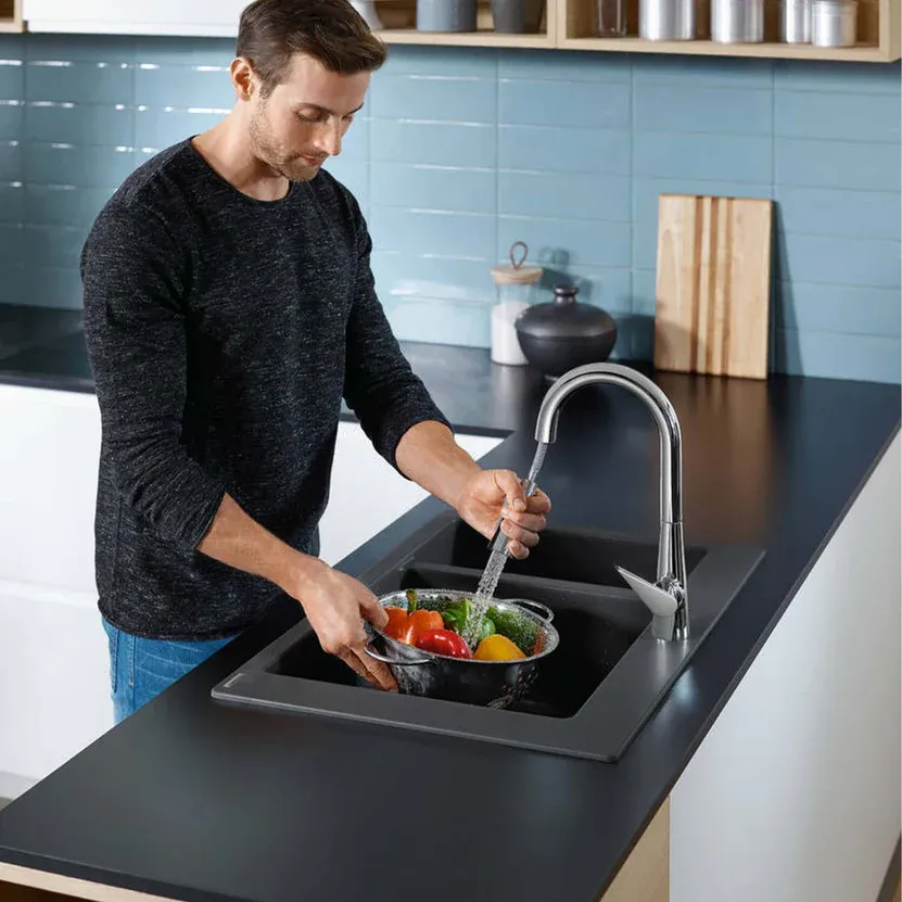 Hansgrohe Ankastre Granit Eviye Taş Grisi