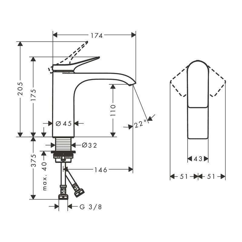 Hansgrohe Vivenis Tek Kollu Lavabo Bataryası Krom