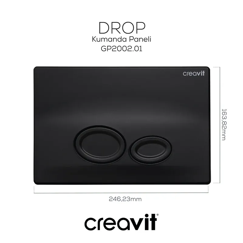Creavit Drop Mat Siyah Boyalı Kumanda Paneli