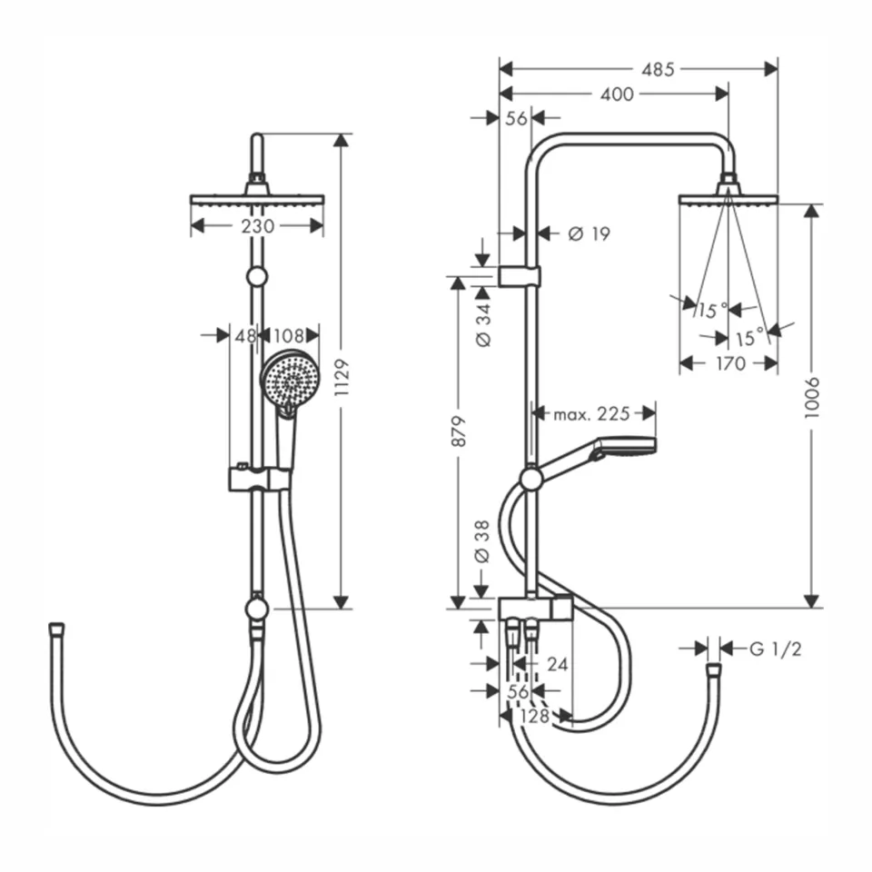 Hansgrohe Vernis Shape Duş Kolonu Krom