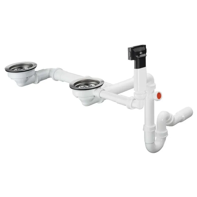 Hansgrohe D17-11 Çift Gözlü Granit Otomatik Sifon Seti
