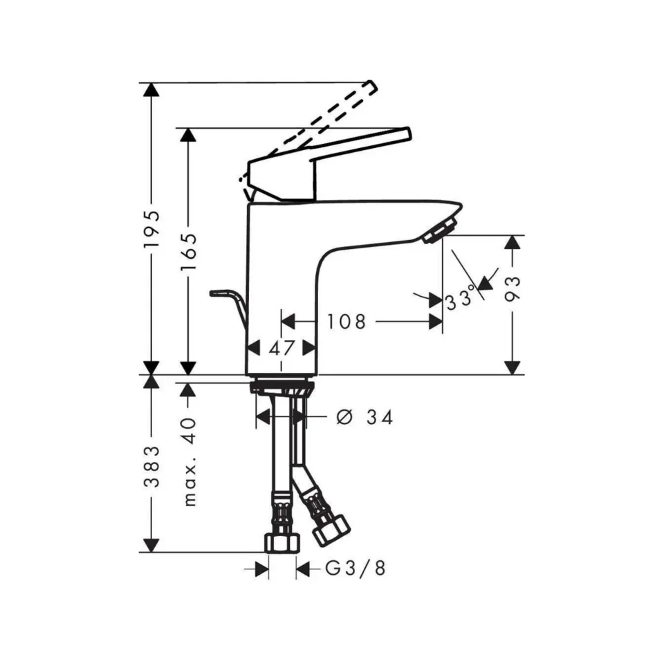 Hansgrohe Logis Loop Tek Kollu Lavabo Bataryası Krom