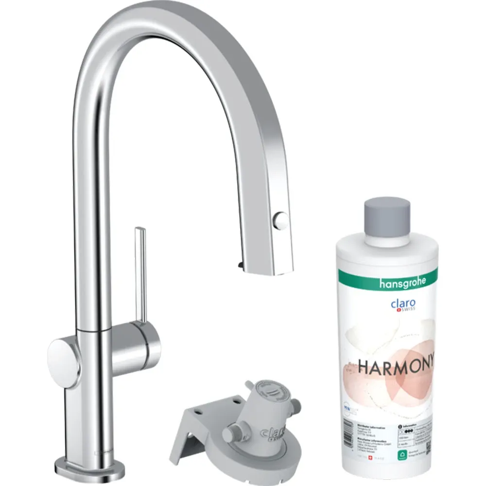 Hansgrohe Aqittura M91 Arıtmalı Eviye Bataryası Çekilebilir Gaga 1Jet SBox Krom