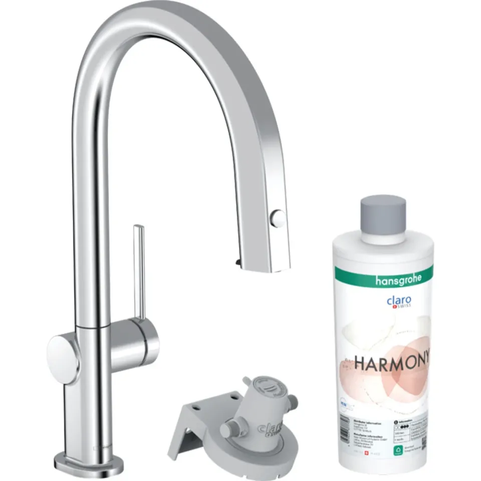 Hansgrohe Aqittura M91 Arıtmalı Eviye Bataryası Çekilebilir Gaga 1Jet SBox Krom